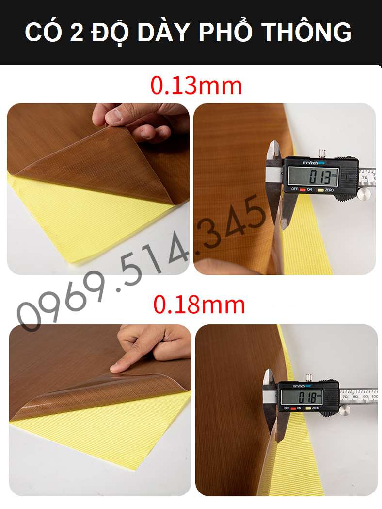 Hình ảnh về chất kiệu và kích cỡ độ dày, mỏng của băng dán Teflon màu nâu