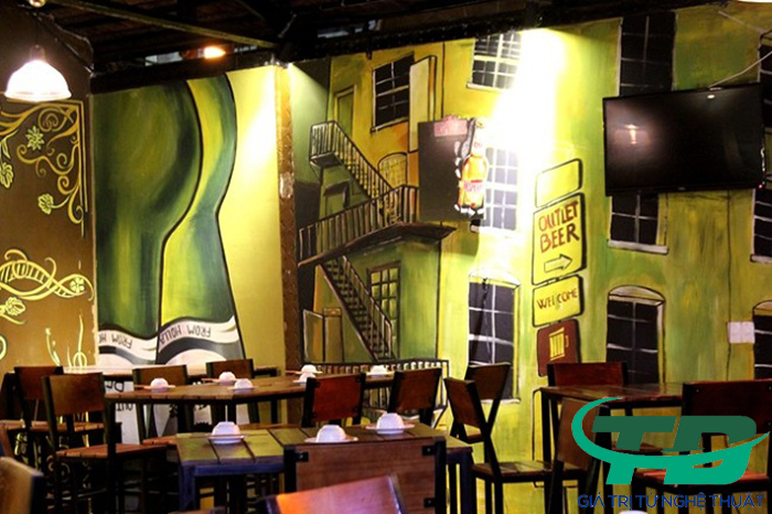 Vẽ Tranh Tường Cho Quán Cafe là Tạo Điểm Nhấn Ấn Tượng