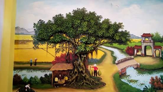 Vẽ tranh phong cảnh làng quê 