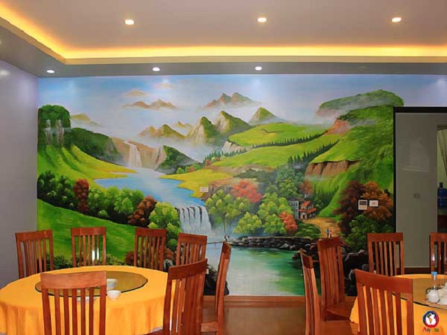 Vẽ tranh tường quán cafe