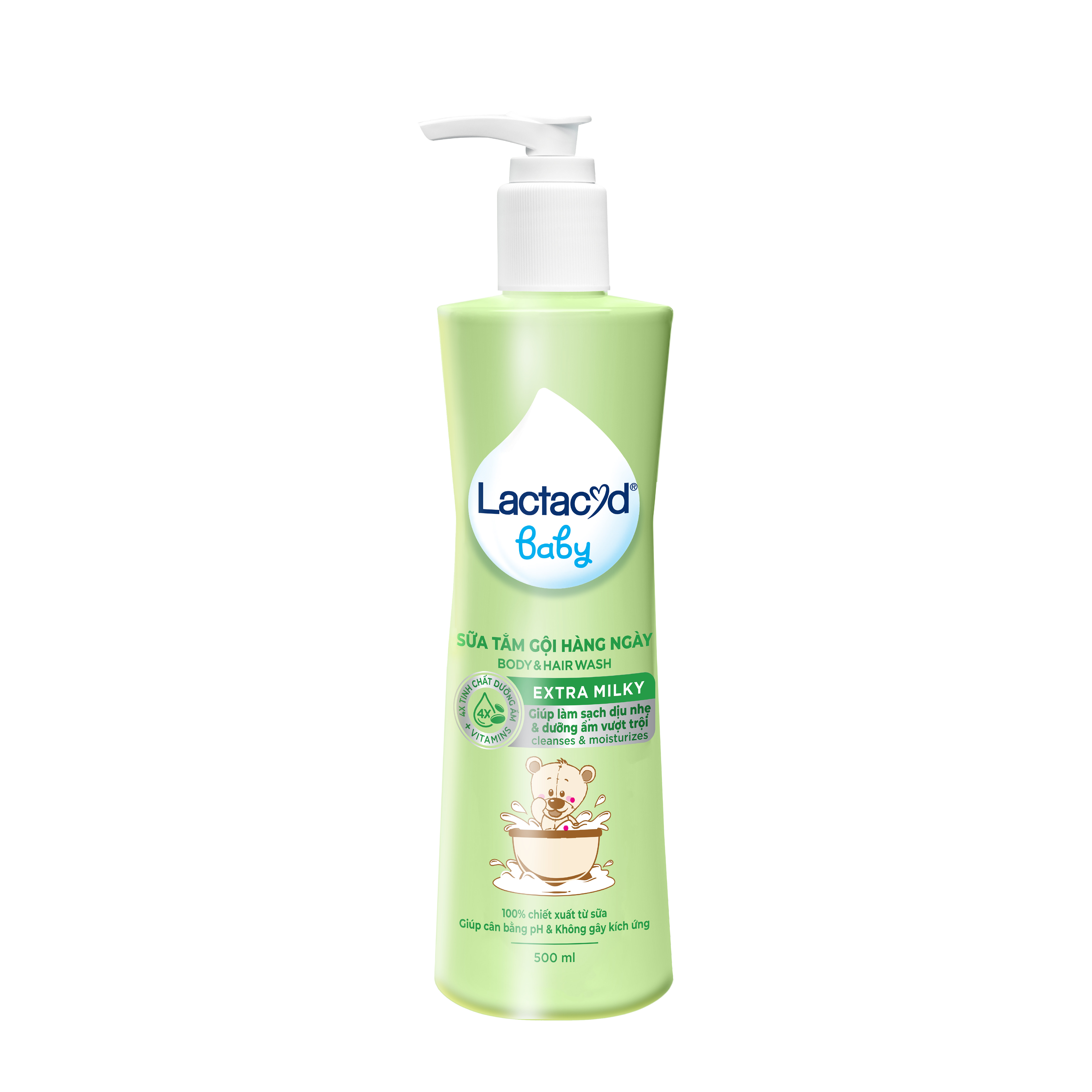 Sữa tắm gội Lactacyd Baby Extra Milky 500ml