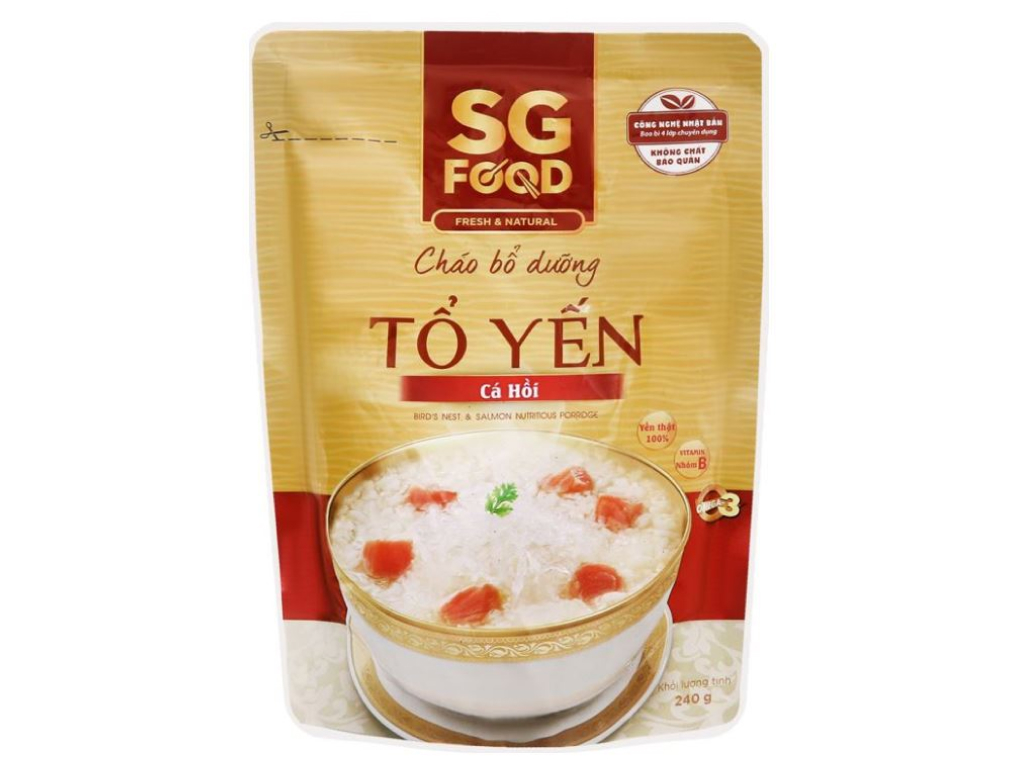 Cháo bổ dưỡng SG Food tổ yến cá hồi gói 240g