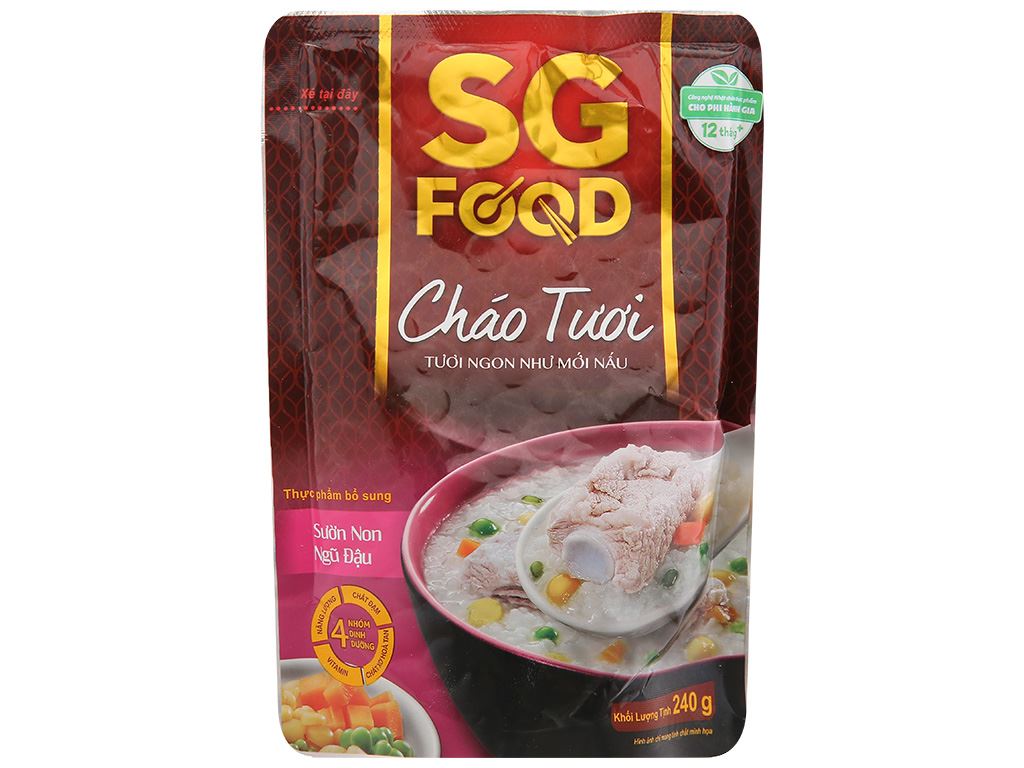 Cháo tươi SG Food sườn non ngũ đậu gói 240g