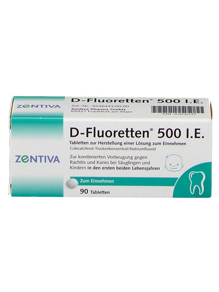 Vitamin D Fluoretten 500 IE Cho Trẻ Sơ Sinh Và Trẻ Nhỏ 90 Viên