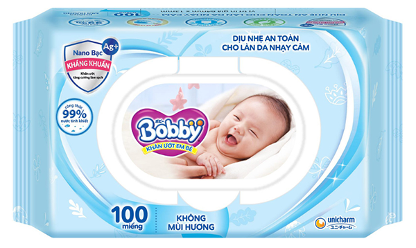 [MUA 3 TẶNG 1] Khăn Ướt Em Bé Bobby Không Mùi Hương 100 Miếng