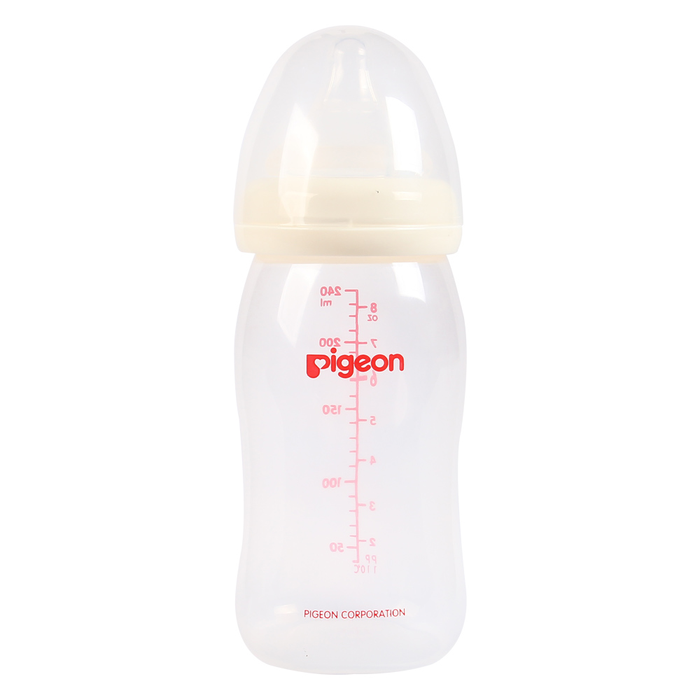 Bình sữa Pigeon nhựa PP Plus BPA Free cổ rộng 160ml /240ml