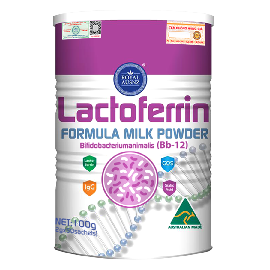 Sữa Hoàng Gia Úc Lactoferrin Formula Milk Powder Bifidobacteriumanimalis (Bb-12) - Tăng cường miễn dịch (Hộp 50 gó