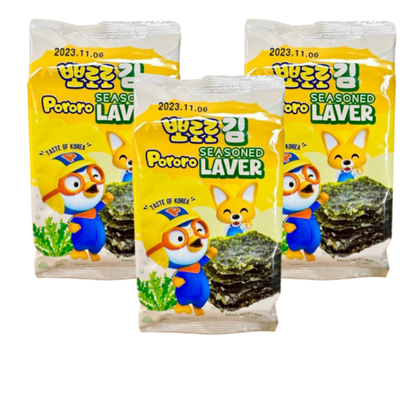 Rong biển ăn liền Pororo vị truyền thống (set 3 gói)