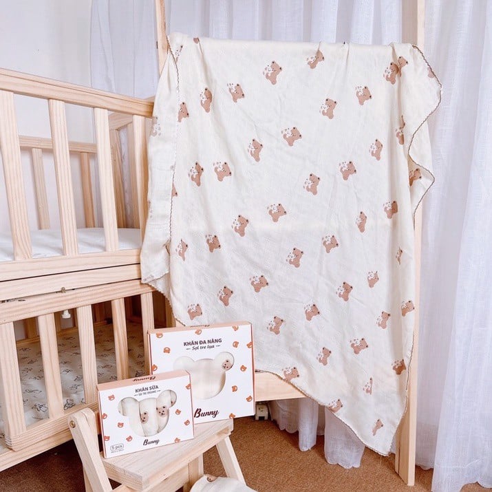 Khăn tắm xô Bunny Muslin Organic (100*110cm)