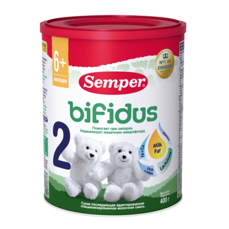 Sữa Semper Bifidus Thụy Điển số 2 400g (6 - 12 tháng)