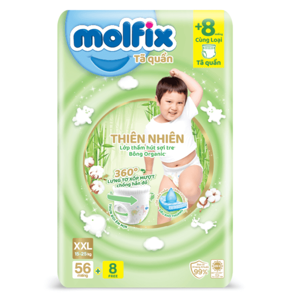 [Tặng quà từ 1 bịch]  Bỉm MOLFIX quần đủ size mẫu mới không cộng miếng