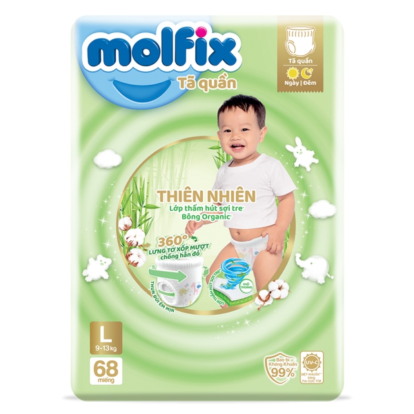 [Tặng quà từ 1 bịch]  Bỉm MOLFIX quần đủ size mẫu mới không cộng miếng