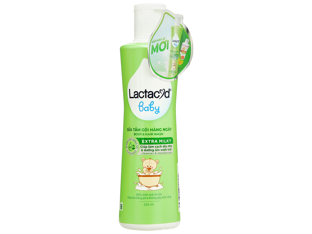 Tắm gội toàn thân cho bé Lactacyd Baby Extra Milk 250ml