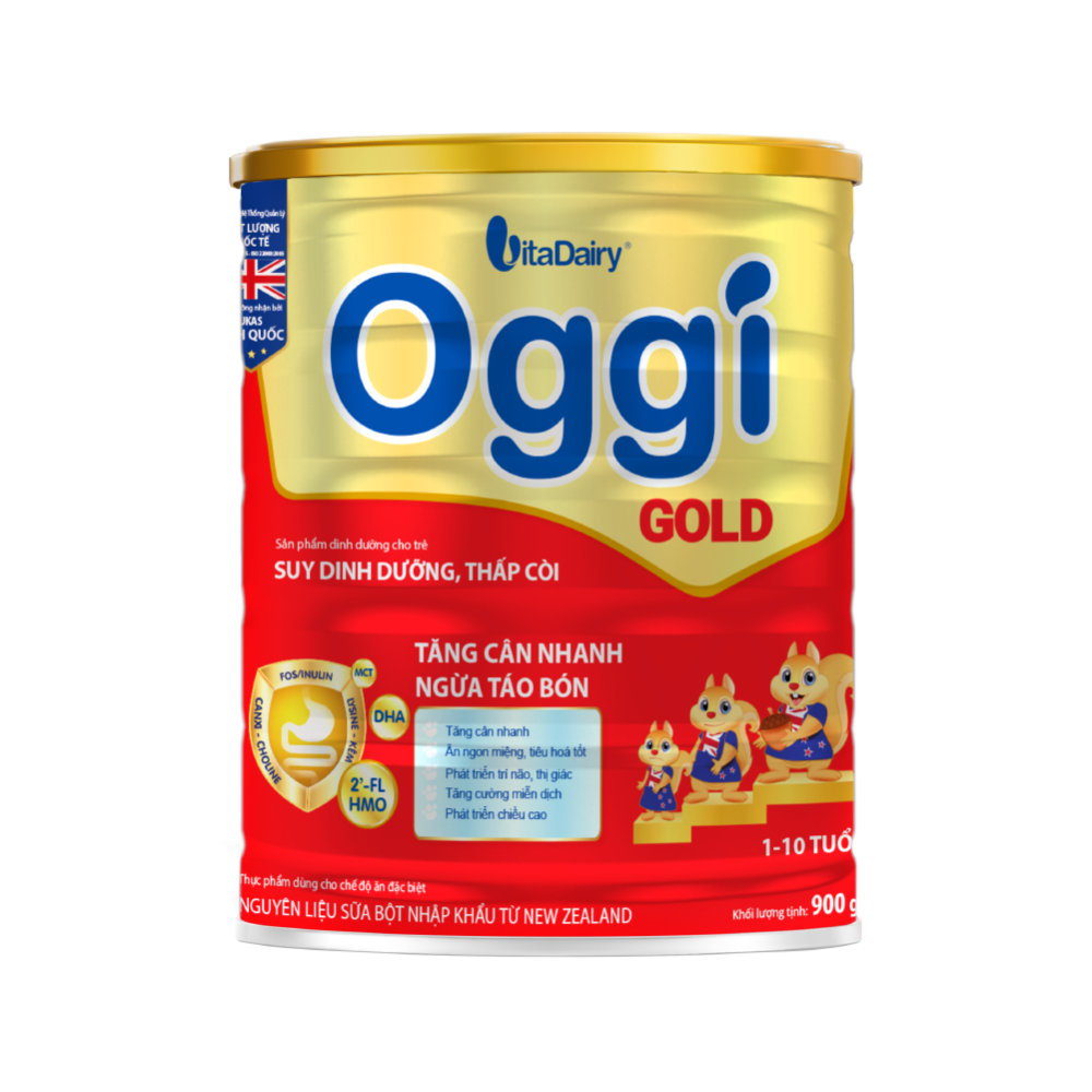 Sữa Oggi Gold 900G Tăng Cân Nhanh Ngừa Táo Bón (1-10 tuổi)