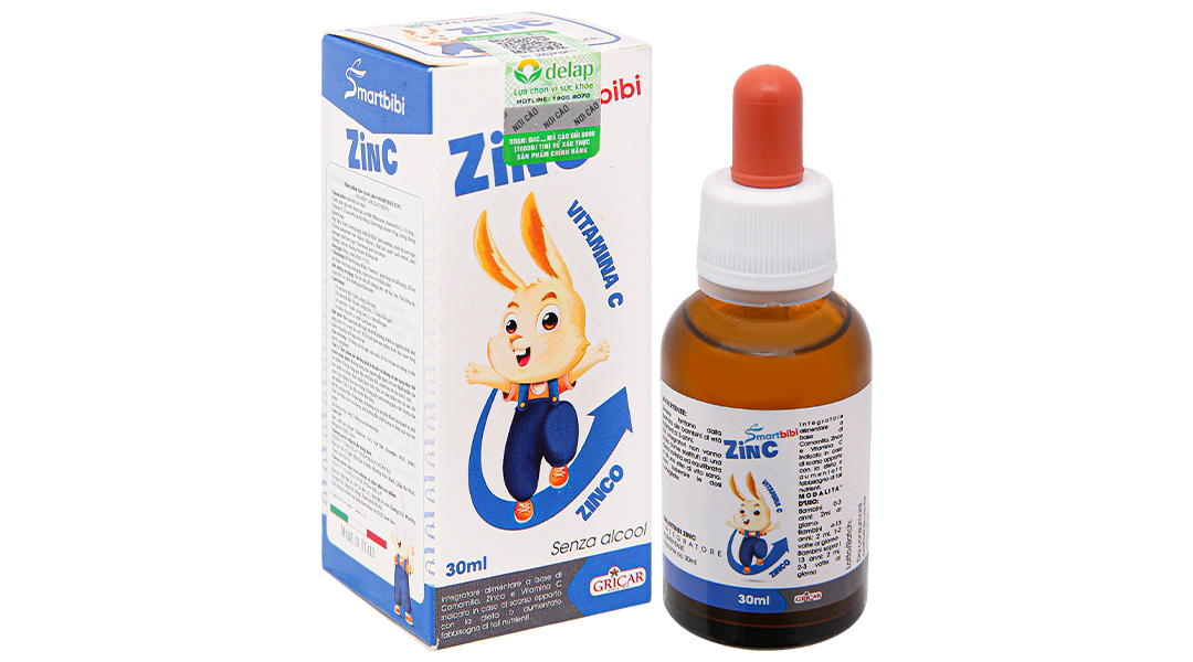 [Tặng quà] Siro Smartbibi Zinc hỗ trợ cải thiện tình trạng biếng ăn cho bé chai 30ml