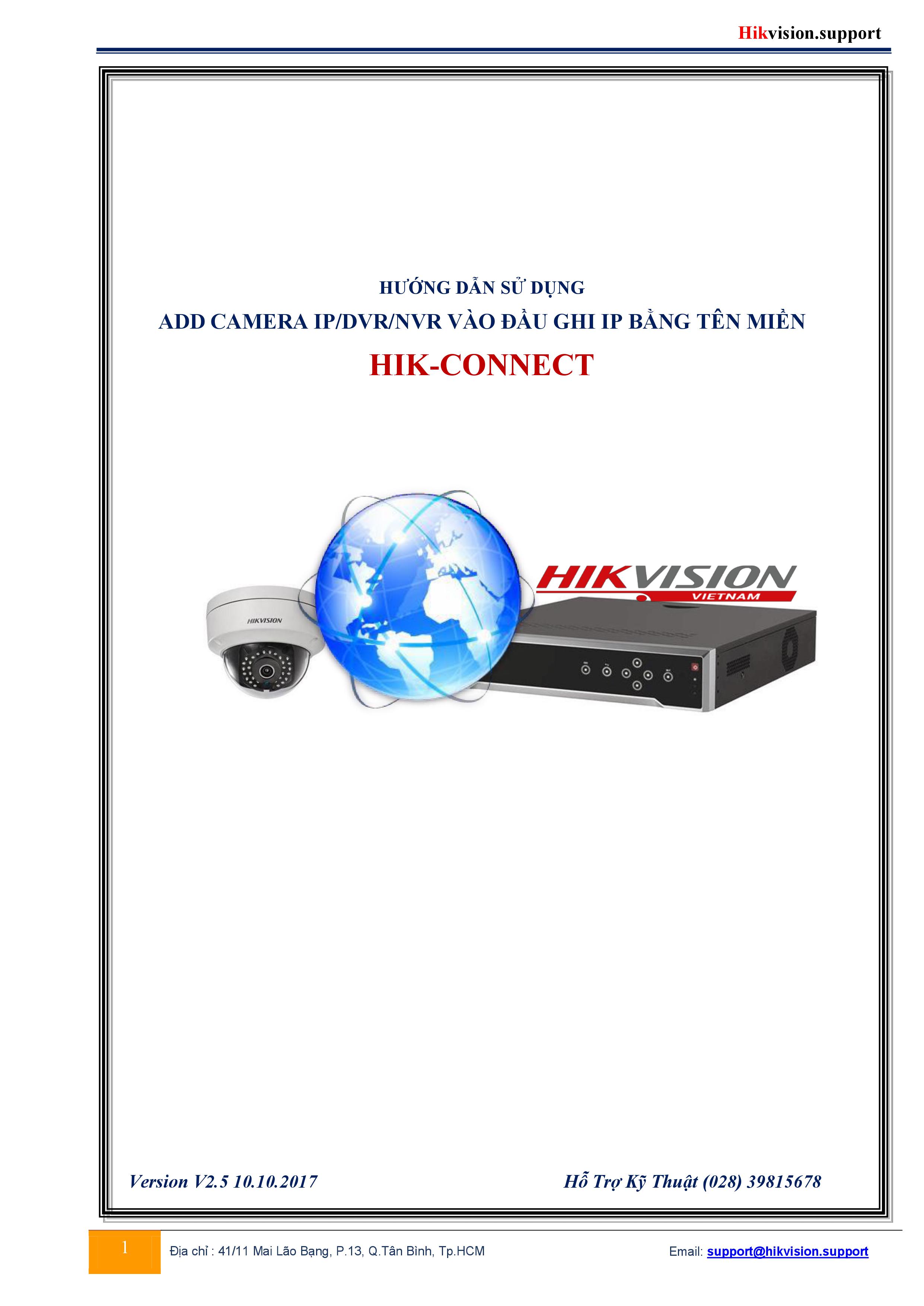 HƯỚNG DẪN ADD CAMERA IP/DVR/NVR VÀO ĐẦU GHI BẰNG TÊN MIỀN