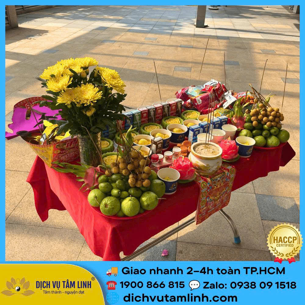 Mâm cúng cô hồn tại phường Bình Đông: Chọn mâm theo giờ cúng, thời tiết và điều kiện giao nhận thực tế