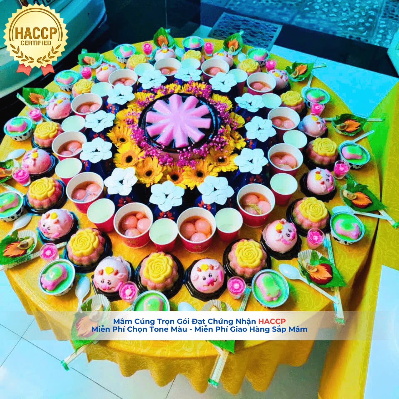 Mâm cúng căn bé gái trang trọng tại TP.HCM