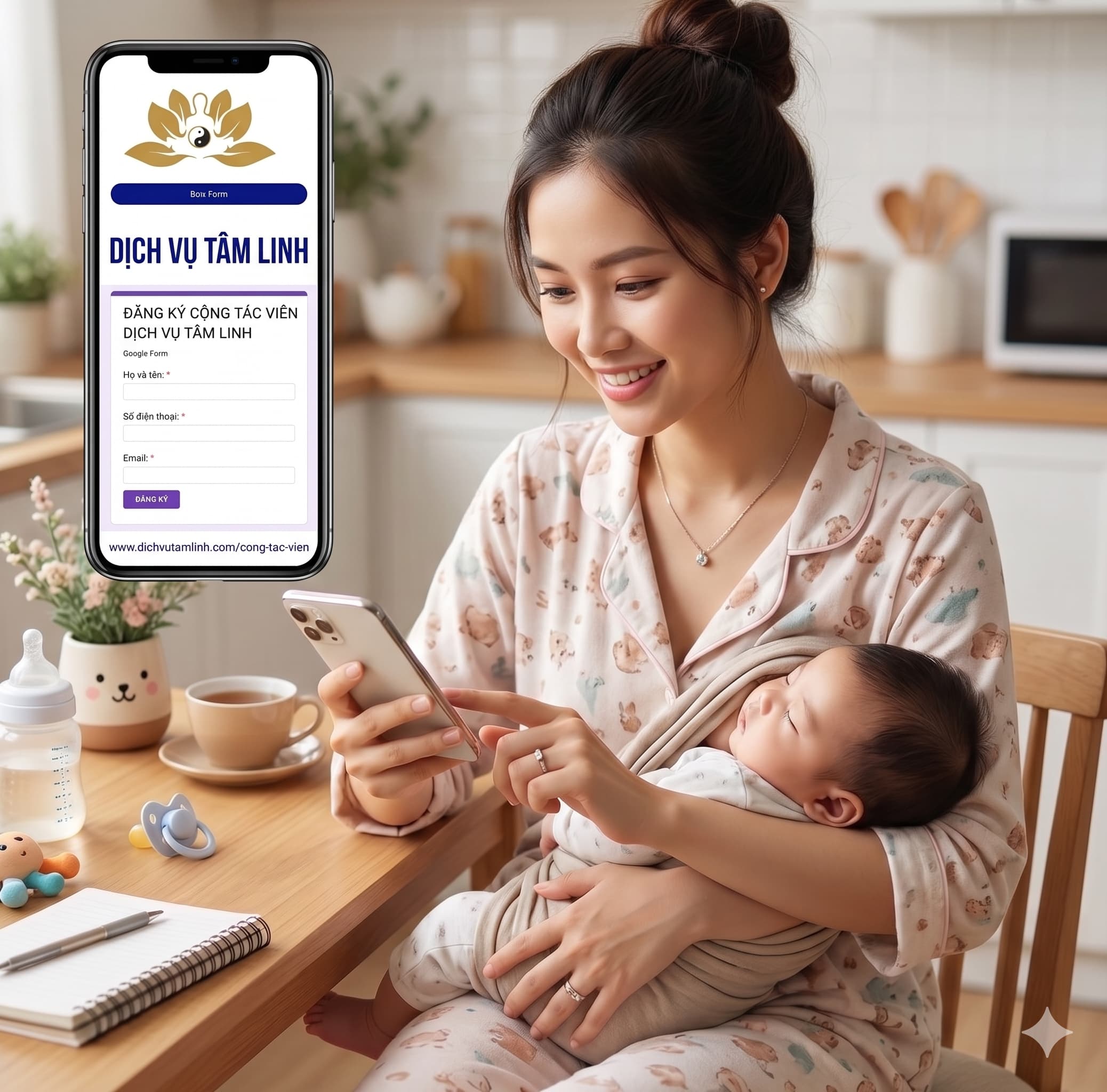 mẹ bỉm đang ký cộng tác viên