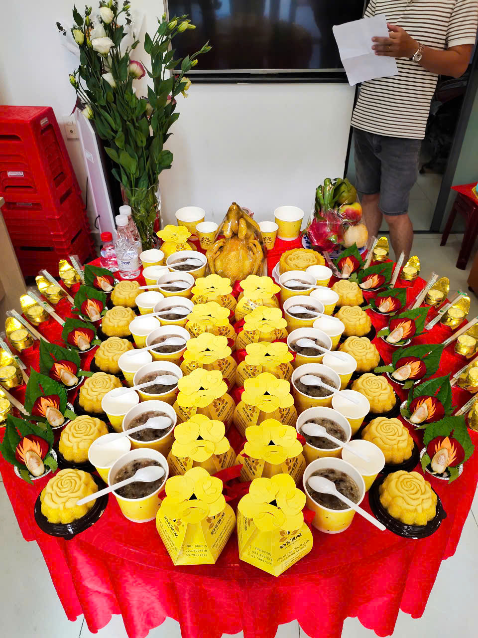 Mâm cúng đầy tháng bé trai cơ bản