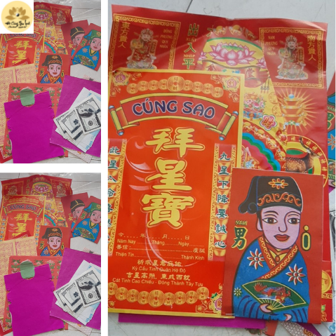 Bộ giấy cúng sao giải hạn đầy đủ cao cấp chuẩn tâm linh tphcm cháy sạch tro trắng