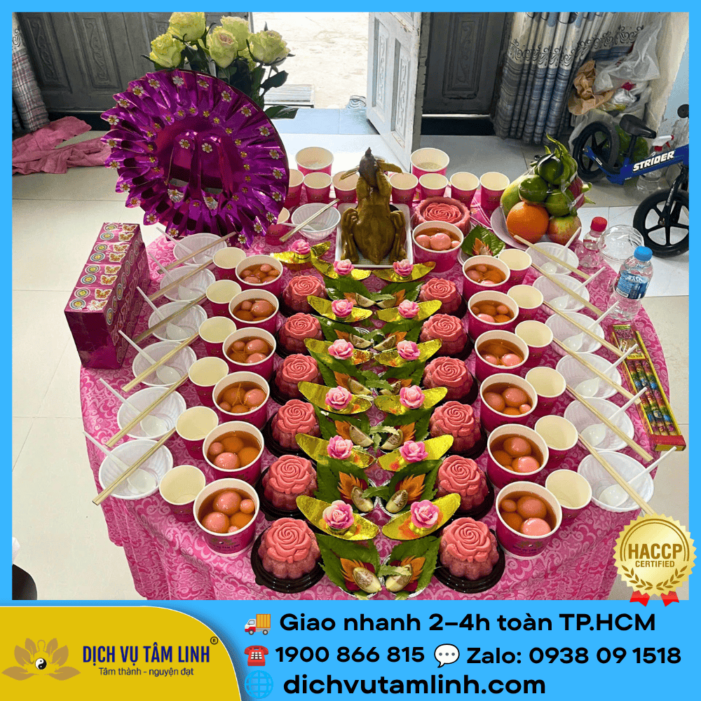 Mâm Cúng Đầy Tháng Bé Gái Trọn Gói