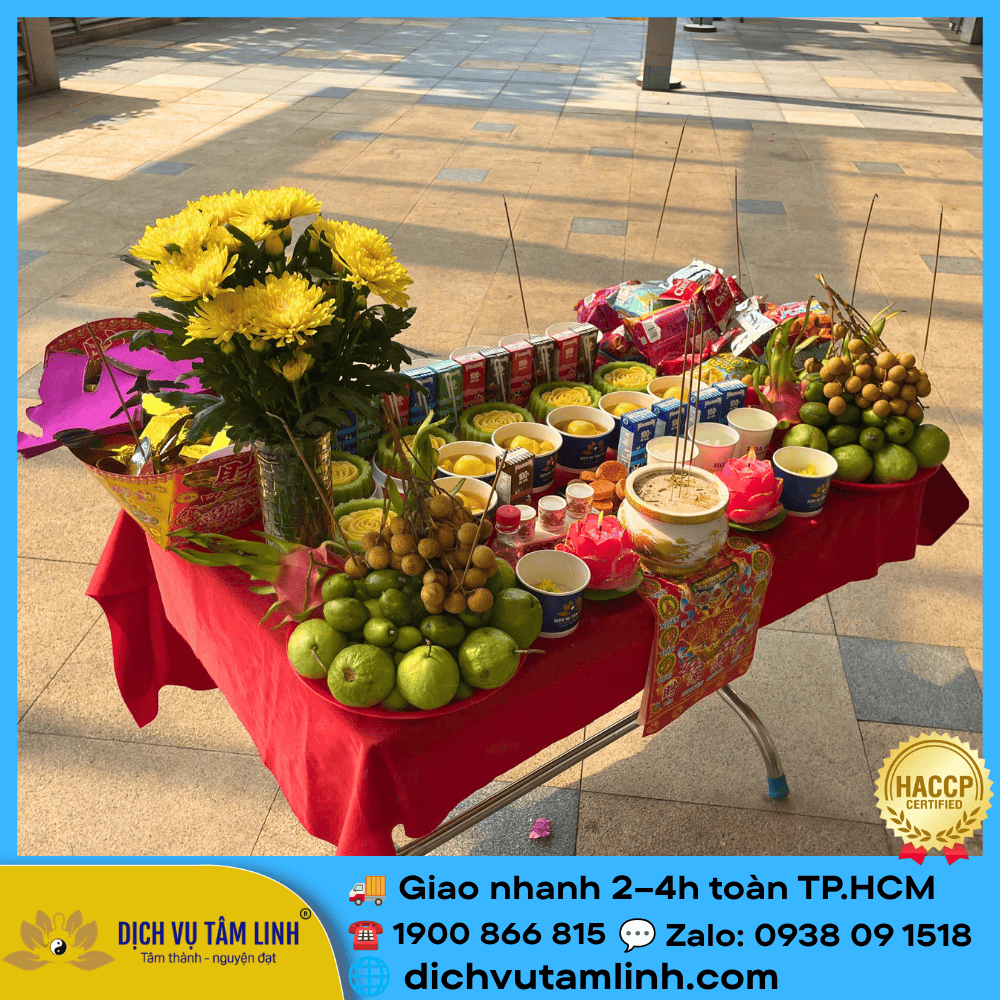 Mâm Cúng Cô Hồn Chay Thịnh Soạn – Trang Nghiêm, Đầy Đủ