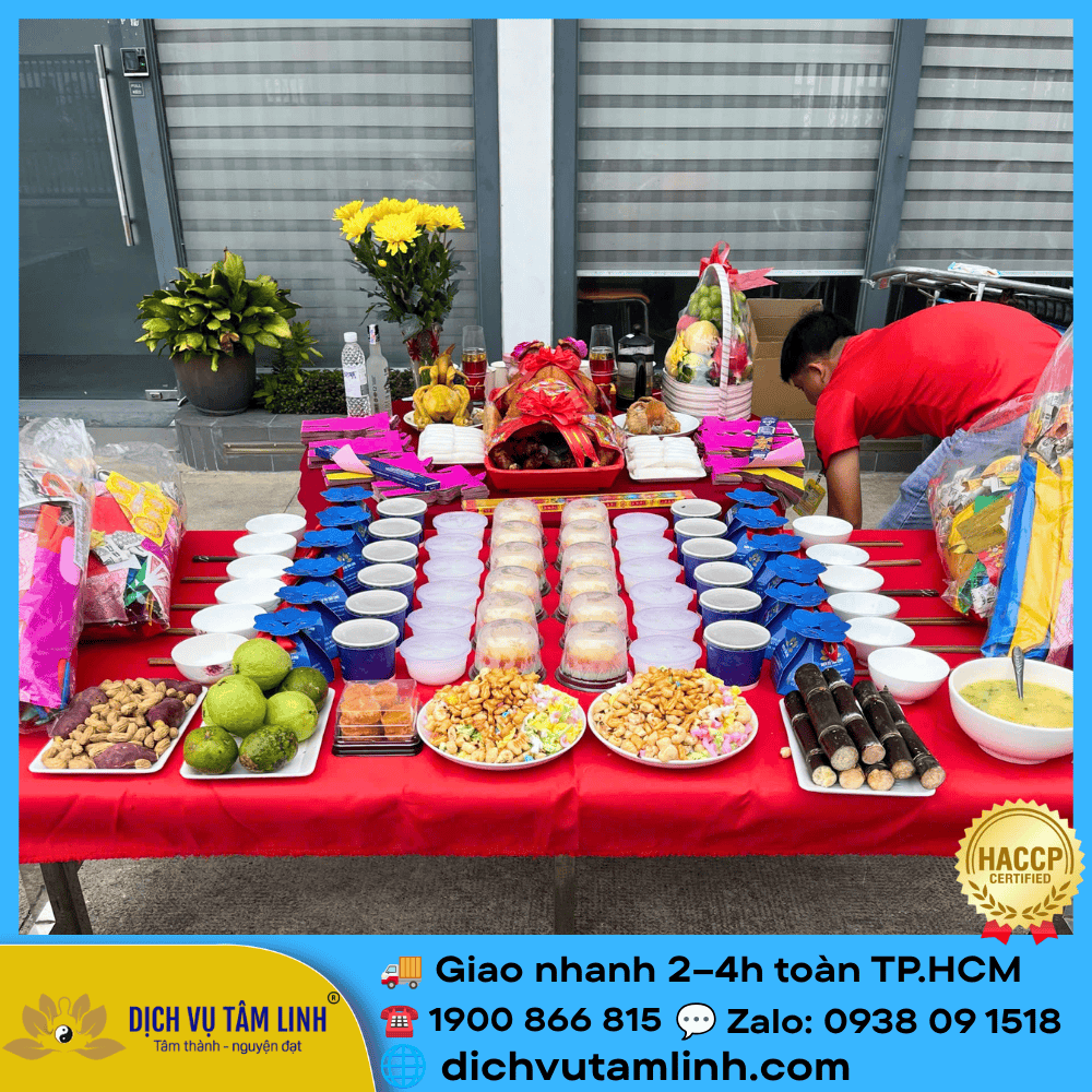 Mâm cúng cô hồn tháng 7 đầy đủ lễ vật tại TP.HCM