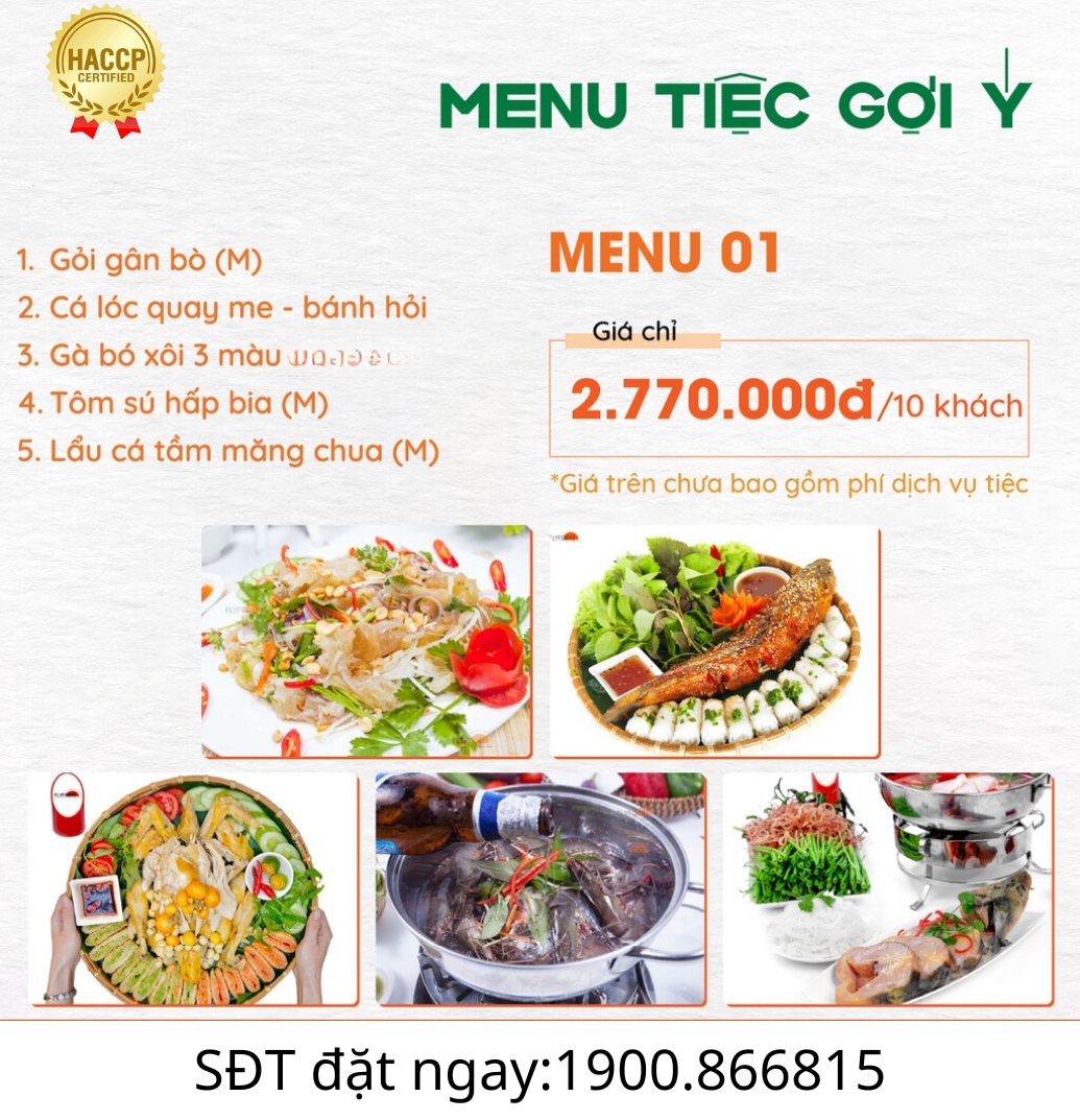 Tiec ngon menu 01 cho mam cung day thang thoi noi tphcm cho 10 khach