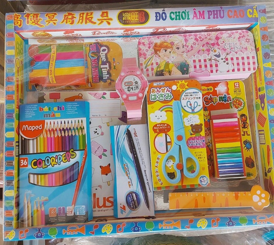 Bộ đồ dụng cụ học tập vàng mã cho Bé