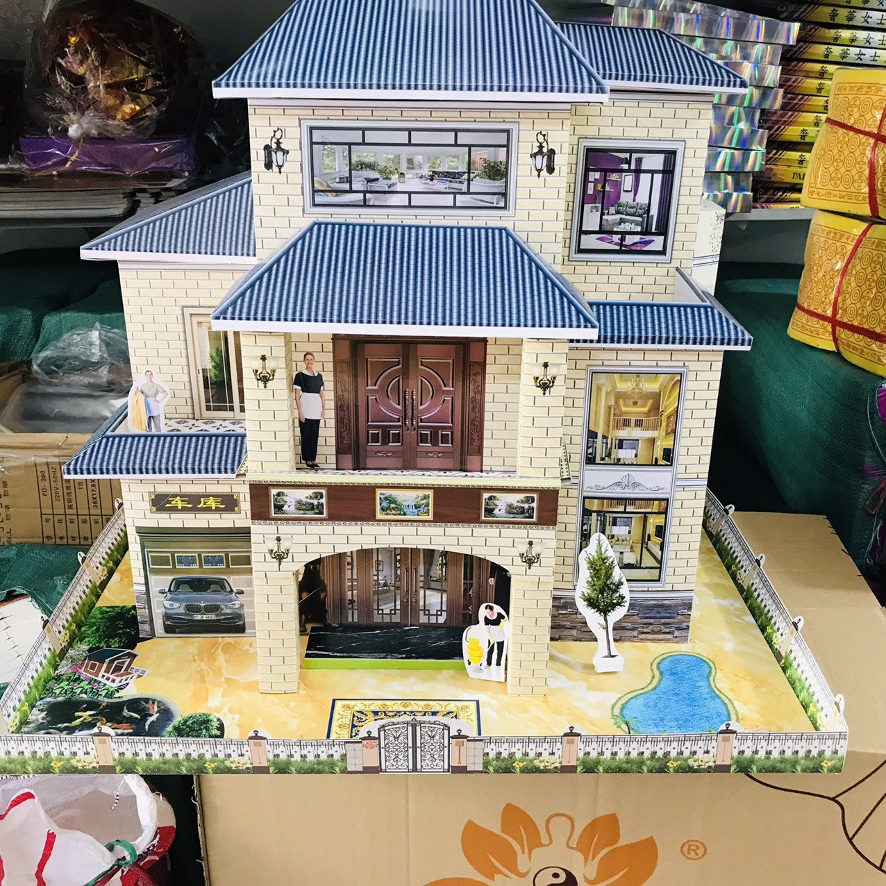 Chi tiết mặt tiền biệt thự vàng mã TL12 hiện đại