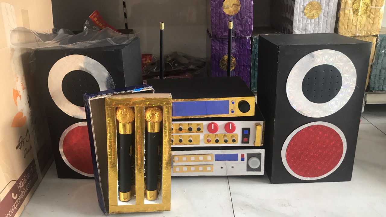 chi tiết dàn karaoke vàng mã cao cấp đặt riêng sắc nét cứng cáp