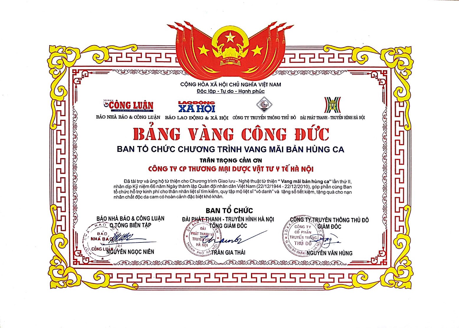 ORBE TÀI TRỢ & ỦNG HỘ TỪ THIỆN CHƯƠNG TRÌNH 