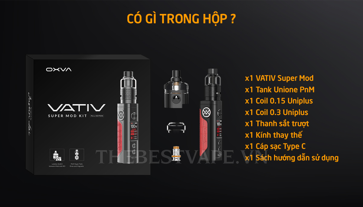 Oxva - VATIV ( 100W )  - ( 2 in 1 ) Box Mod Kit & Pod Mod Kit