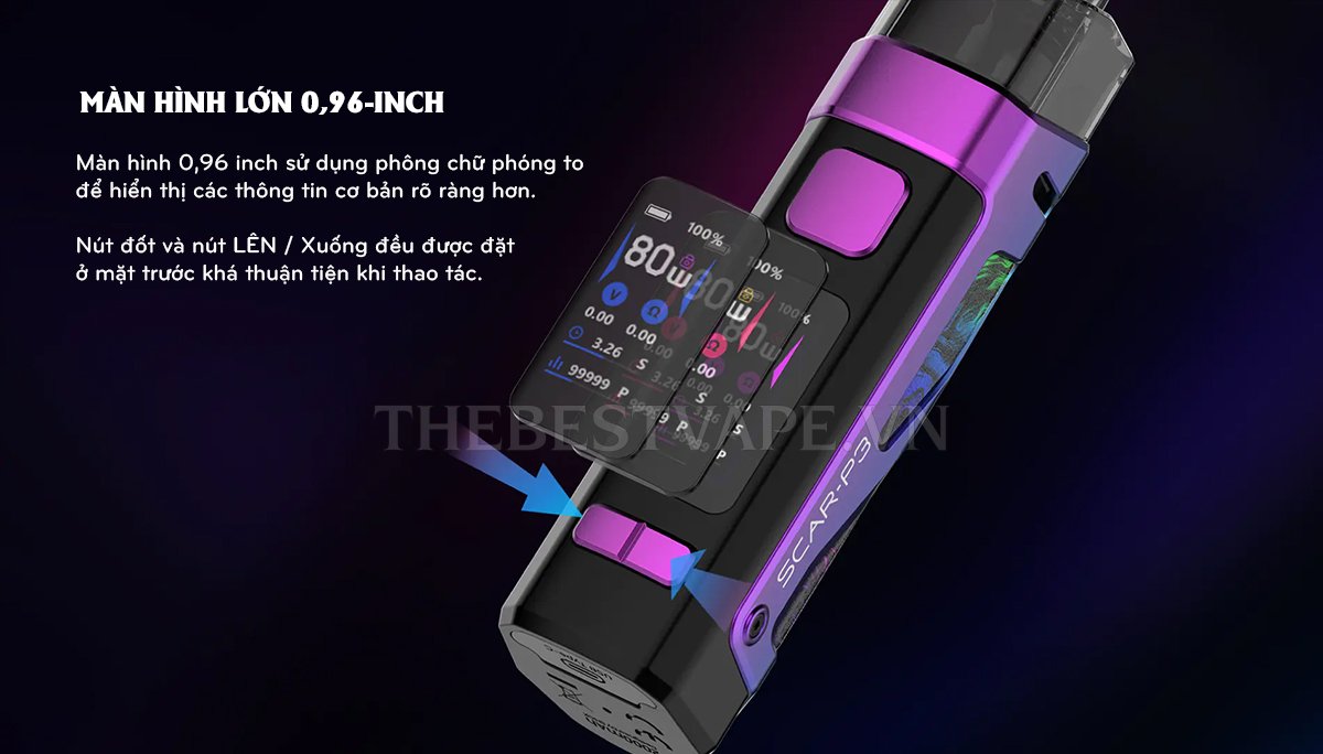 Bán thân máy vape Scar P5 Kit chính hãng Smok màn hình LCD nhiều màu sắc giá rẻ hot hcm hn