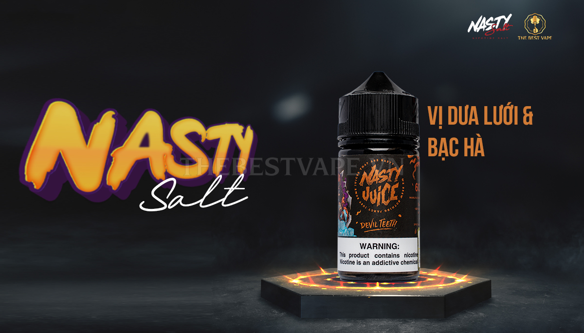 Bán tinh dầu vape Mỹ Devil Teeth Dưa Lưới Bạc Hà Nasty Juice giá rẻ hcm