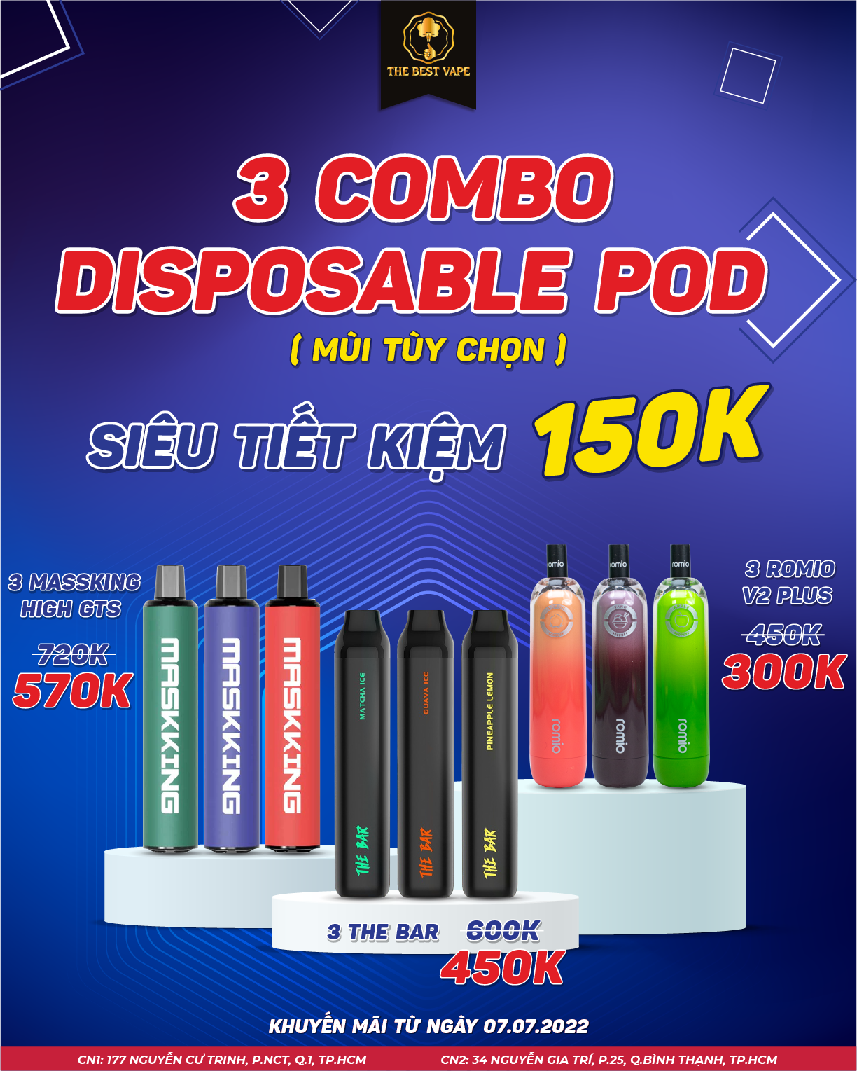 ƯU ĐÃI MUA COMBO POD DISPOSABLE SIÊU TIẾT KIỆM 150K pod giá rẻ hcm