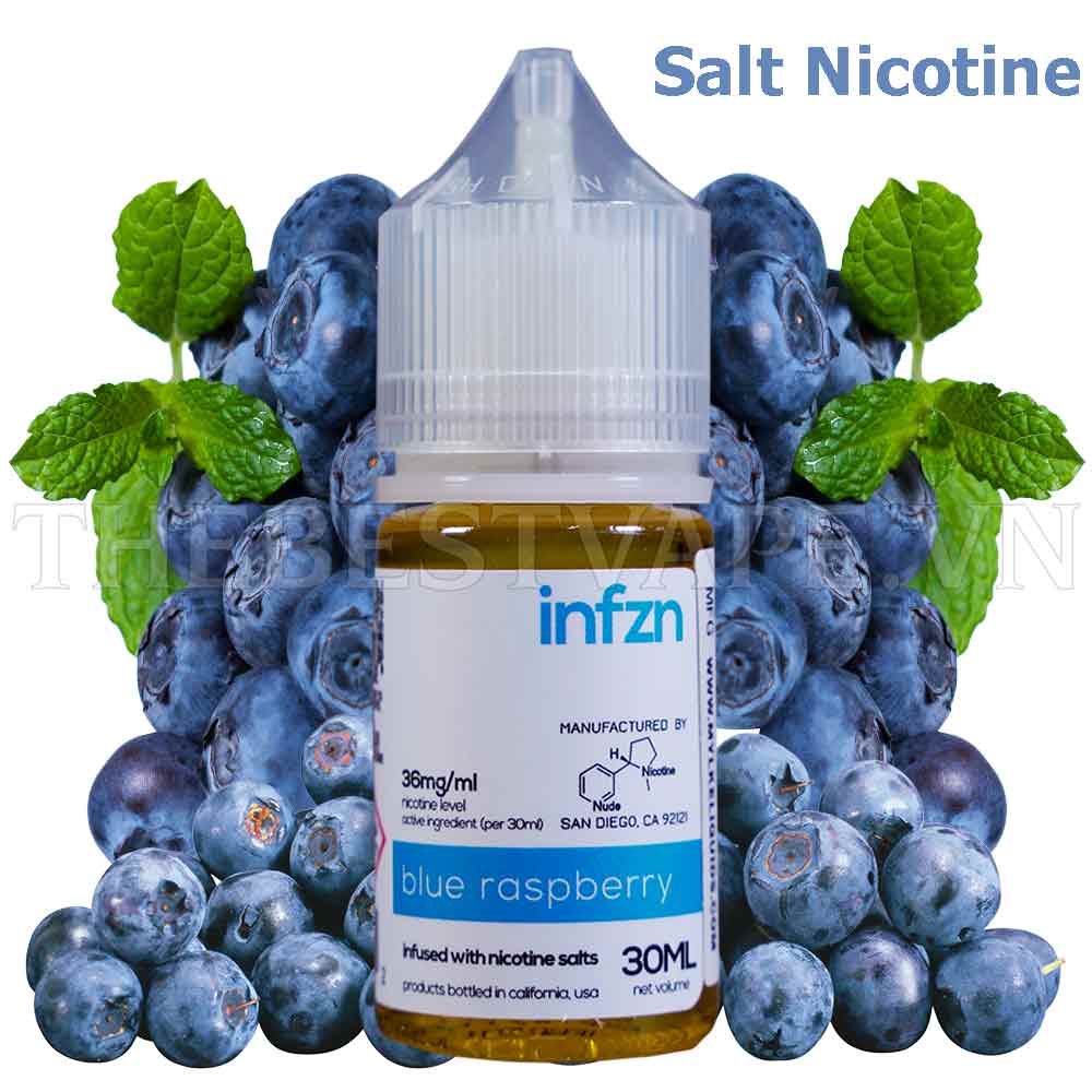 Tinh dầu vape mỹ Salt Nicotine BlueRaspberry 30ml - Infzn