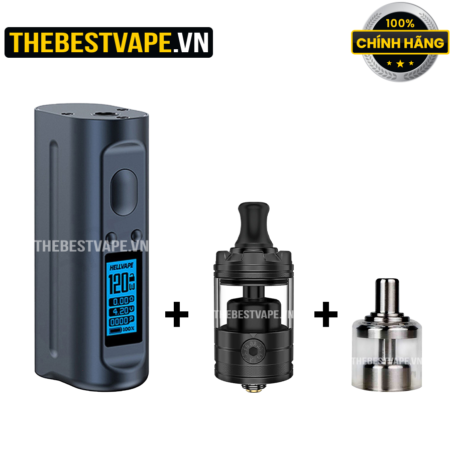 Combo ( Hellvape - AREZ 120w ) +  ( đầu đốt Pandora v2 ) + ( Bellcap Pandora v2 )