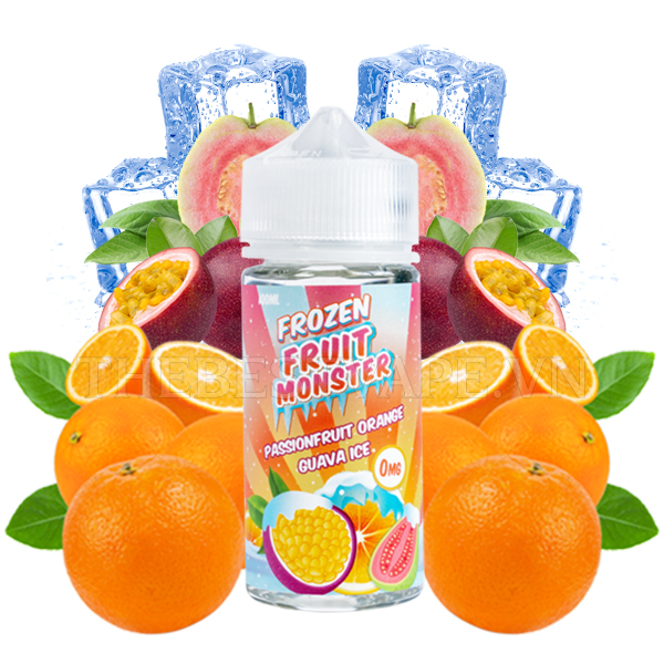 Monster Vape Labs ( Frozen Fruit ) - PASSIONFRUIT ORANGE GUAVA ICE ( Chanh Dây Cam Ổi Lạnh ) - Freebase