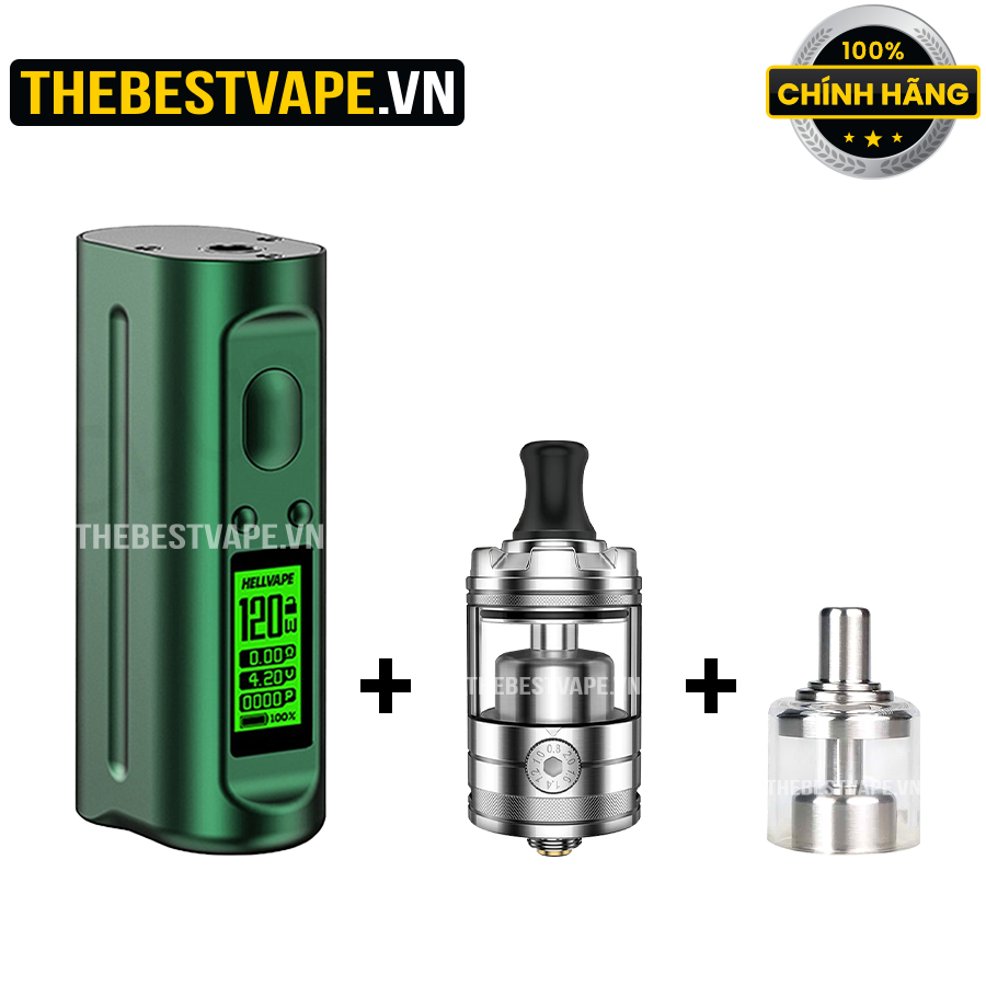 Combo ( Hellvape - AREZ 120w ) +  ( đầu đốt Pandora v2 ) + ( Bellcap Pandora v2 )