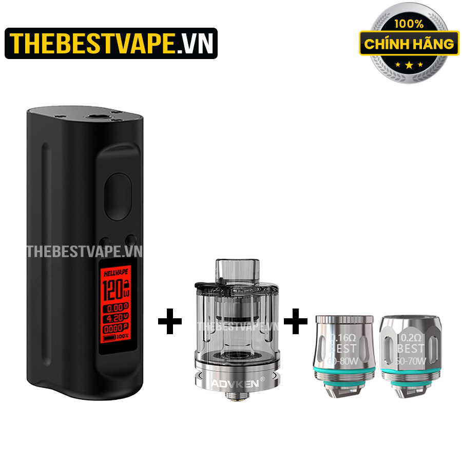 Combo ( 1 HellVape - AREZ 120w ) + ( 1 Barra Tank with 2 coil  )
