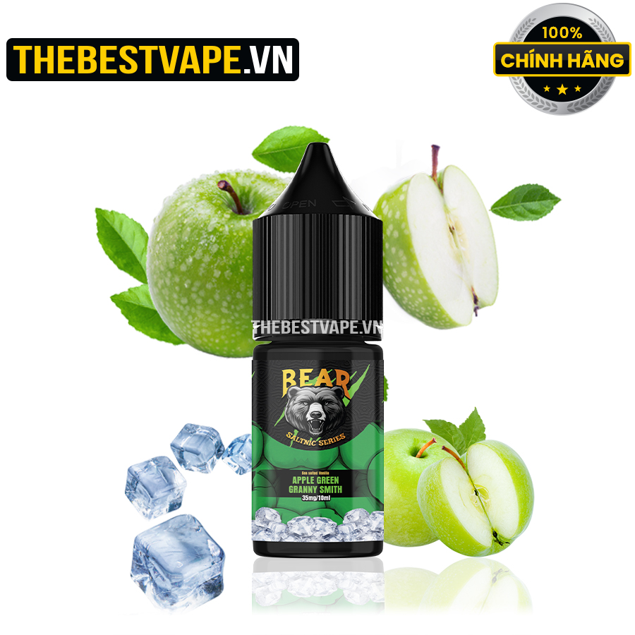 Bear Vapor - APPLE GREEN GRANNY SMITH ( Táo Xanh Lạnh ) - Salt Nicotine