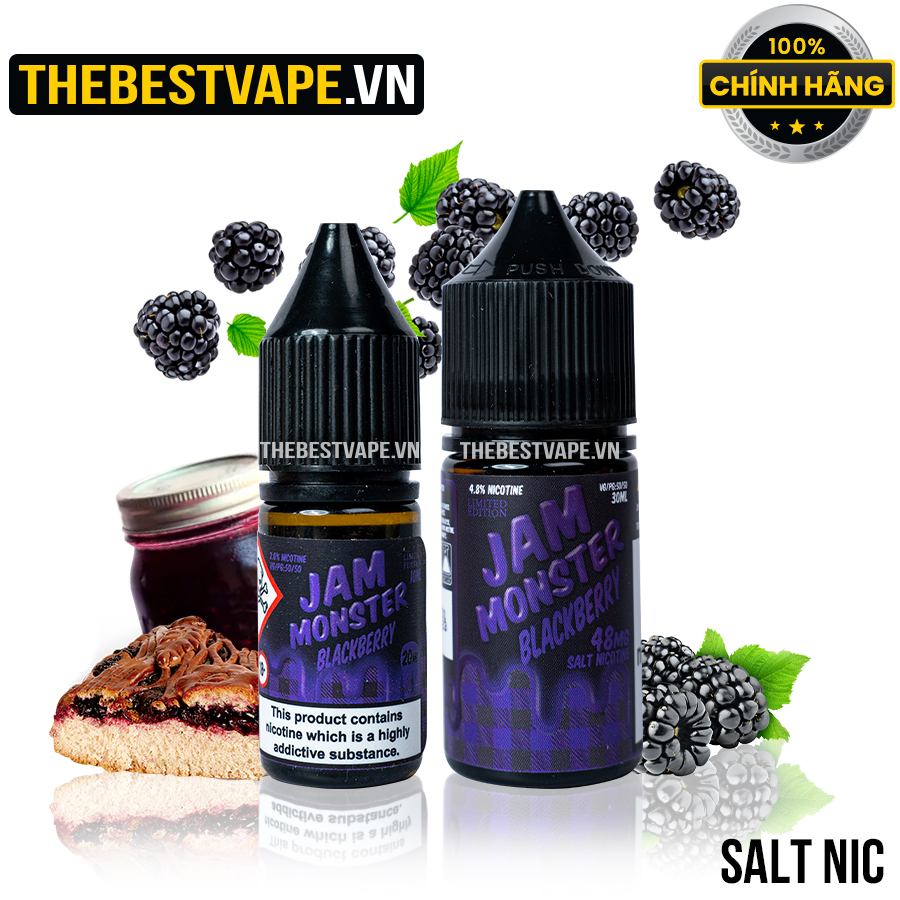 Monster Vape Labs ( Jam Monster ) - BLACKBERRY ( Bánh Mứt Mâm Xôi ) - Salt Nicotine