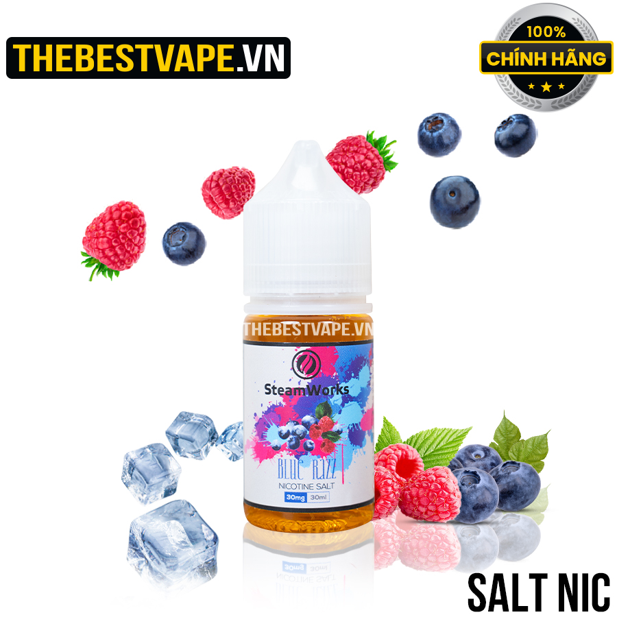 Steam Works - BLUE RAZZ ( Mâm Xôi , Việt Quất Lạnh ) - Salt Nicotine