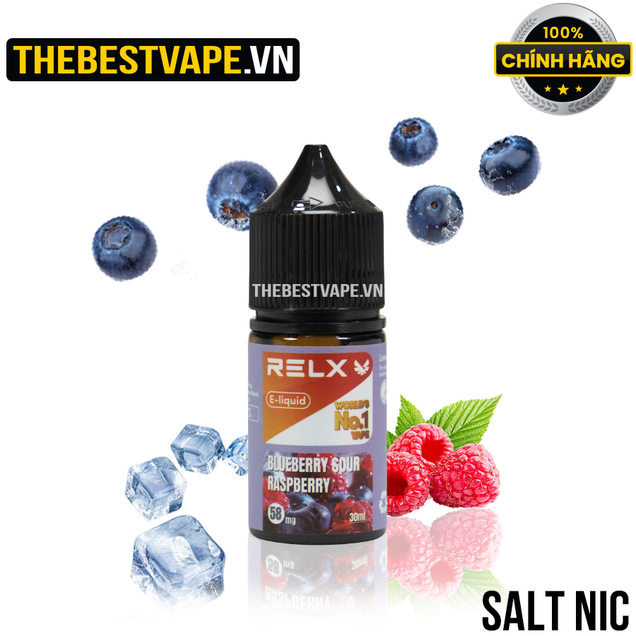 Relx - BLUEBERRY SOUR RASPBERRY ICE ( Việt Quất Mâm Xôi Lạnh ) - Salt Nicotine