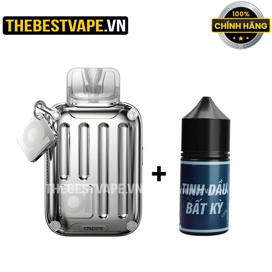 Combo ( 1 Aspire - Rill X Silver ) + ( 1 tinh dầu Salt Nic tuỳ chọn )