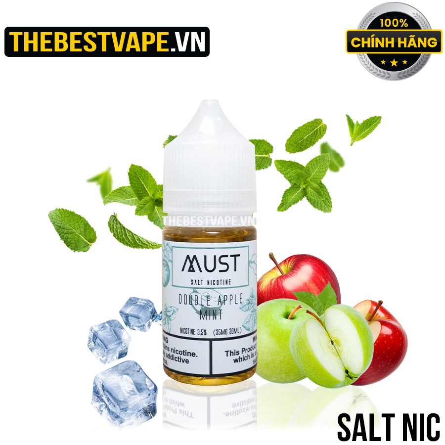 Must - DOUBLE APPLE MINT ( Táo Xanh Táo Đỏ Lạnh ) - Salt Nicotine