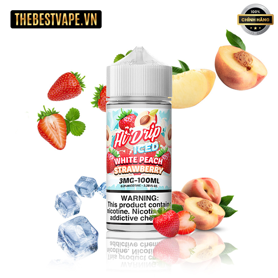 Hi Drip - WHITE PEACH STRAWBERRY ( Đào Dâu Tây Lạnh ) - Freebase