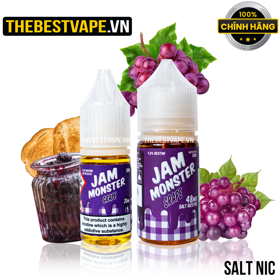 Monster Vape Labs ( Jam Monster ) - GRAPE ( Bánh Mứt Nho ) - Salt Nicotine